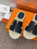 HM 25 Antigua Espadrilles Black Calfskin