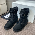 CELINE Ankle Boots Black Suede Lambswool 433387