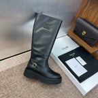 CELINE 25 high boots black calfskin 433394