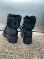 CD ankle boots black leather mix wool 433137