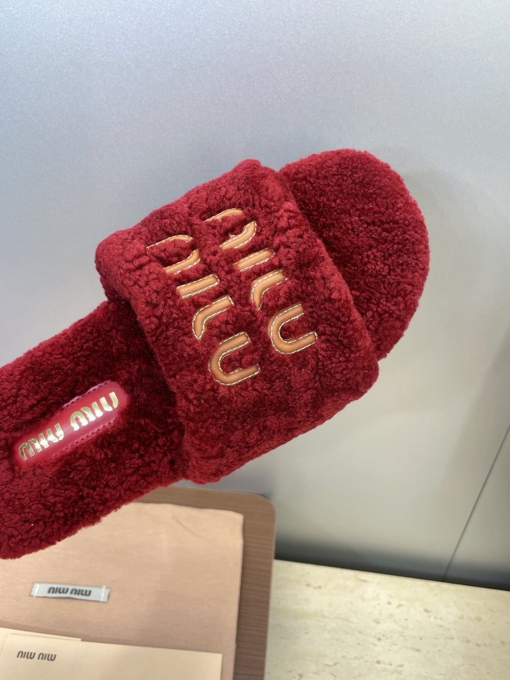 Miumiu 25 Slipper Red Wool 551695