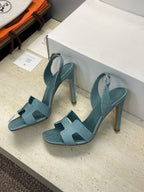 HM 26ss High Heel Sandals 105 Deep Teal Cowhide 607111