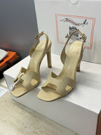 HM 26ss High Heel Sandals 105 Light Beige Cowhide 607114