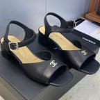 CC 26 Heeled Sandal 45mm Black Beige Sheepskin 607476