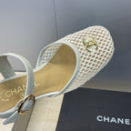 CC 26 Slingback Pump 45mm White Beige Mesh Sheepskin 607482