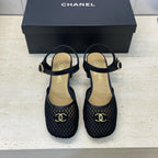 CC 26 Slingback Pump 45mm Black Beige Mesh Sheepskin 607483