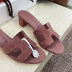 HM 26ss  Oran Sandals 45 Dusty Rose Suede Cowhide 607217