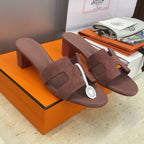 HM 26ss  Oran Sandals 45 Dusty Rose Suede Cowhide 607217