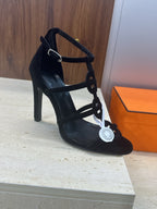 HM 26ss High Heels Sandals 95 Black Suede 633225