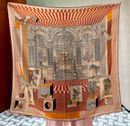 Grand Theatre Nouveau Scarf 140 CM In Orange Colorful Silk 385352