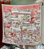 Locomotion Shawl 140 CM In Red Colorful Cashmere And Silk 384145