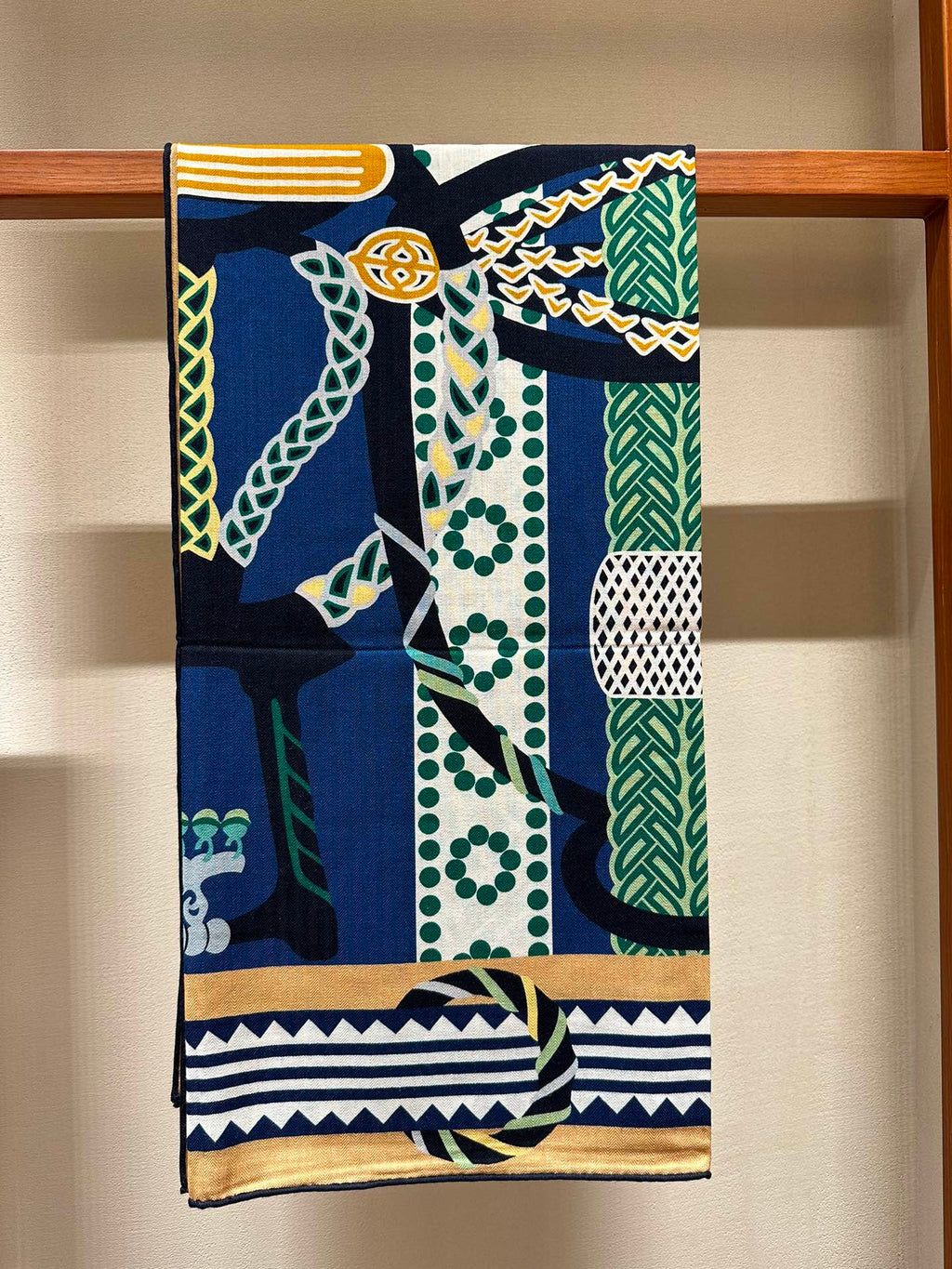Square Scarf 140 CM Green Mix Blue Colorful Silk