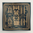 Square Scarf 140 CM Navy Blue Silk
