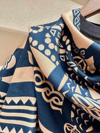 Fantaisie d'Etriers Scarf  140 CM Navy Blue Silk