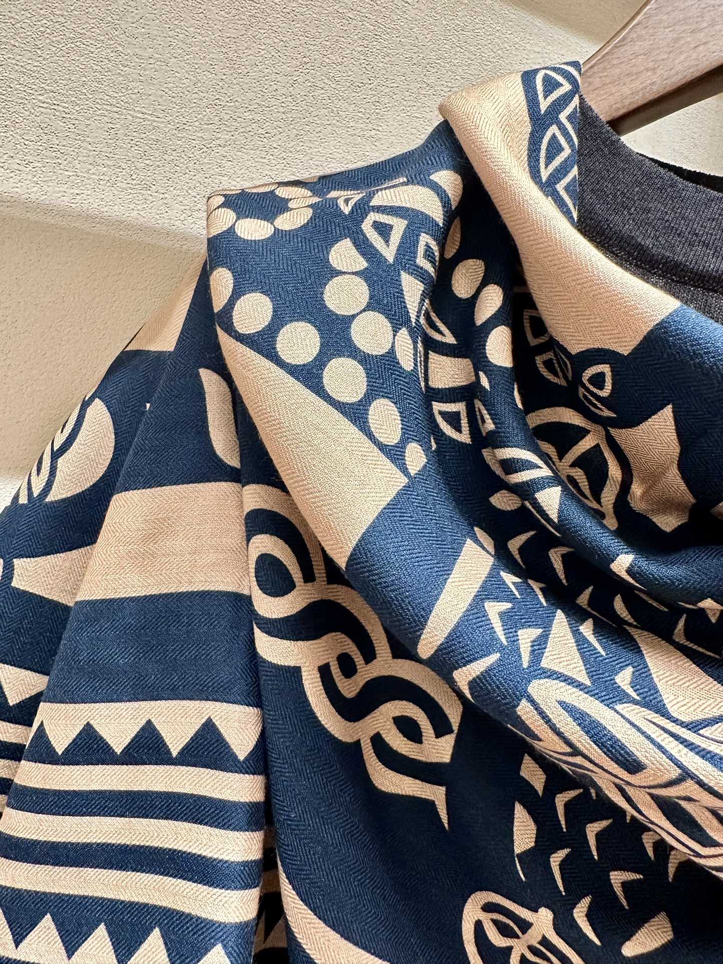 Fantaisie d'Etriers Scarf  140 CM Navy Blue Silk