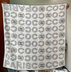 CC Square Scarf 140 CM In White Silk Cashmere 420130