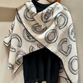 CC Square Scarf 140 CM In White Silk Cashmere 420130