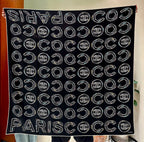 CC Square Scarf 140 CM In Black Silk Cashmere 420131