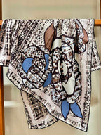 CC Square Scarf 110 CM In Colorful Cashmere Silk  360677