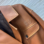 Miu Miu 25 Leather Jacket Brown Lambskin