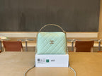 CC Handle Vintage Bag 19 Mint Green Caviar 277776