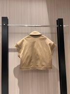 CD Shoulder Vest Jacket Beige Polyester
