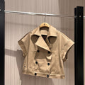CD Shoulder Vest Jacket Beige Polyester