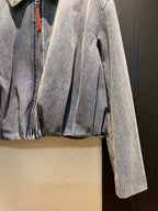 Loewe Draped Denim Jacket Blue Cotton