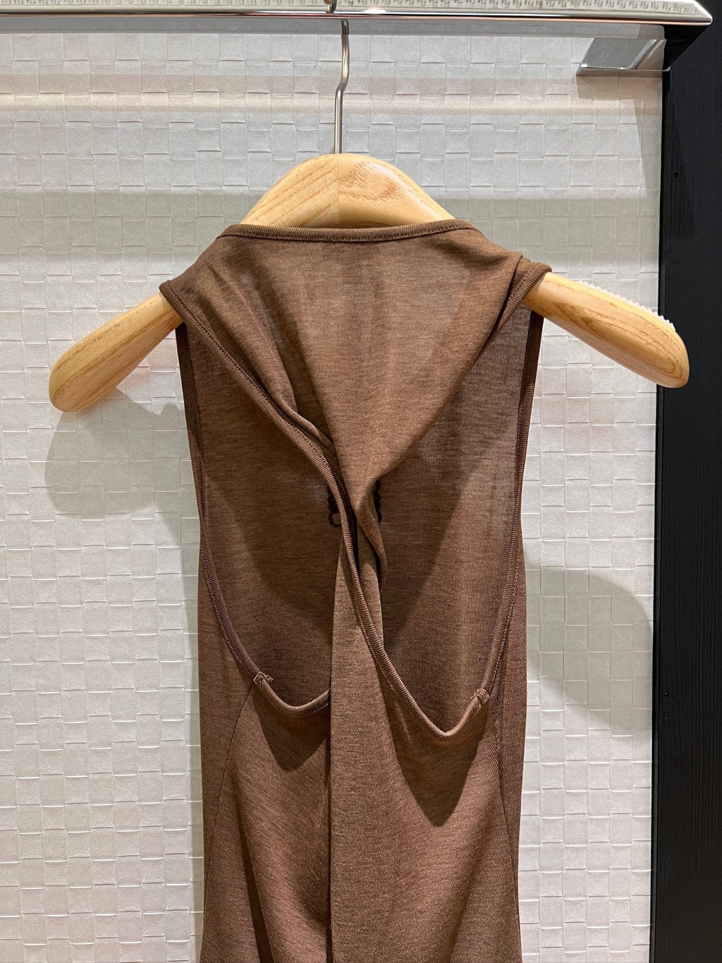 Loewe Embroidered Logo Knotted Vest Top Brown Polyester Fiber
