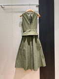 Loewe  Lace-up Vest Dress Green Cotton
