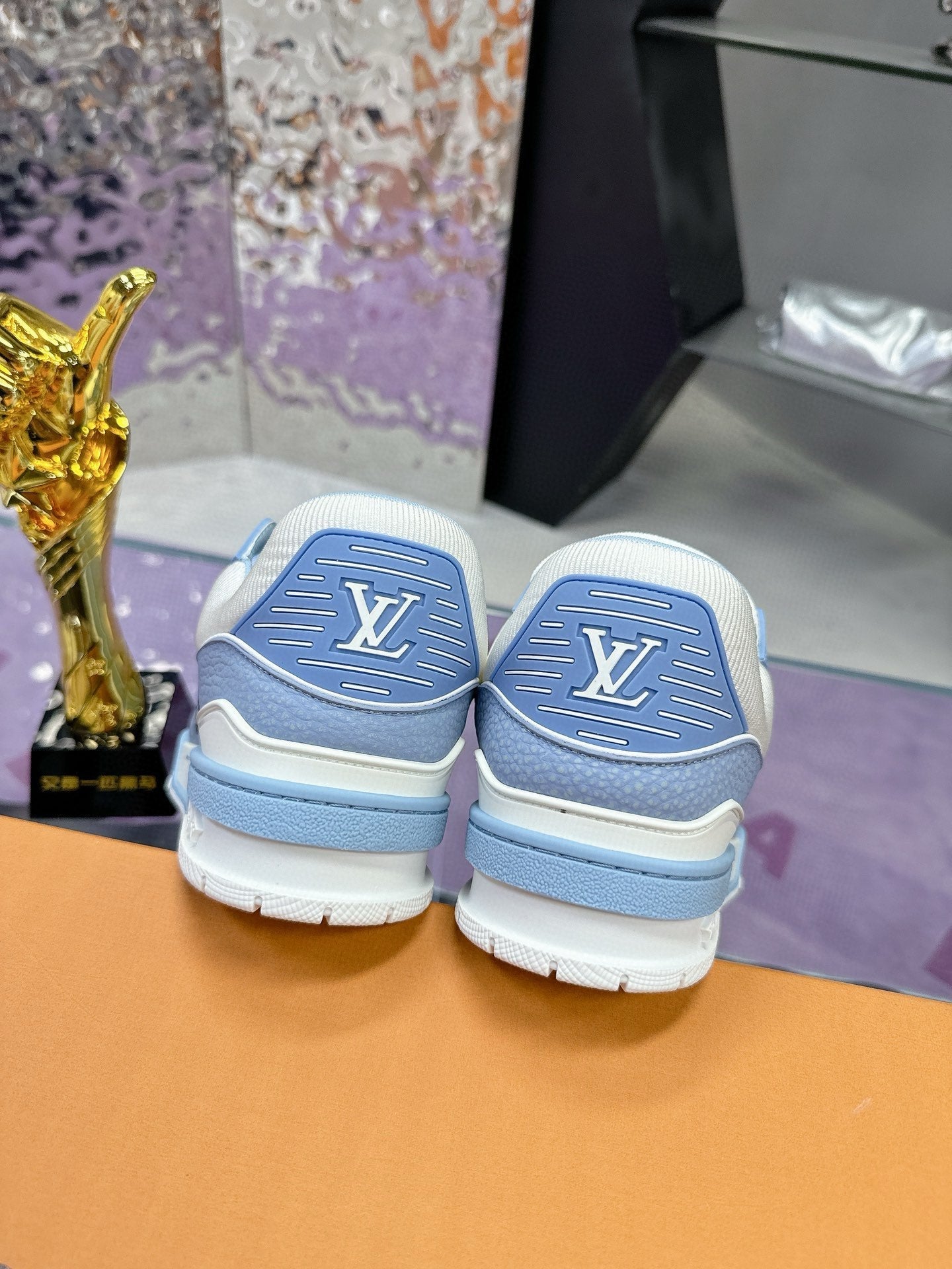 LV Trainer Sneaker Blue Mix White  Cowhide