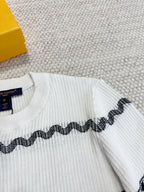 LV 25 Pattern T-shirt White Black Cotton