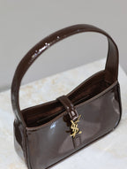 Le 5 a 7 19cm dark brown patent calfskin
