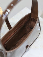 Le 5 a 7 19cm dark brown patent calfskin