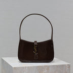 Le 5 a 7 19cm dark brown patent calfskin