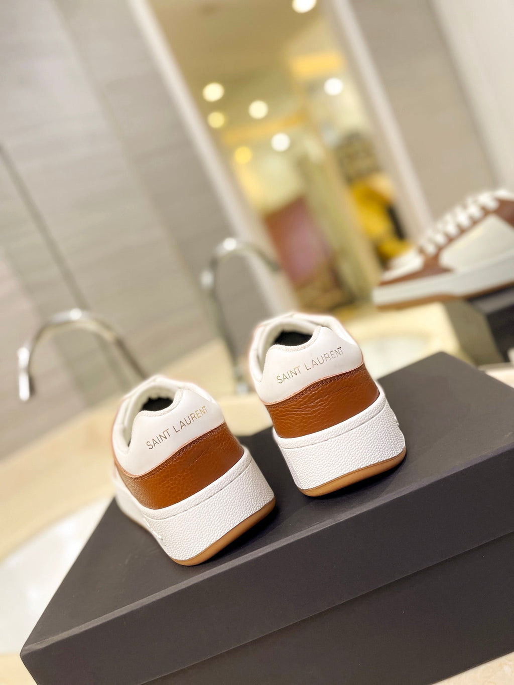 SL SL/61 SNEAKERS WHITE-BROWN CALFSKIN