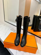 HM Jumping Boot 20MM Black Printed Pattern Cowhide 992352