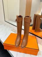 HM Jumping Boot 20MM Brown Printed Pattern Cowhide 992356