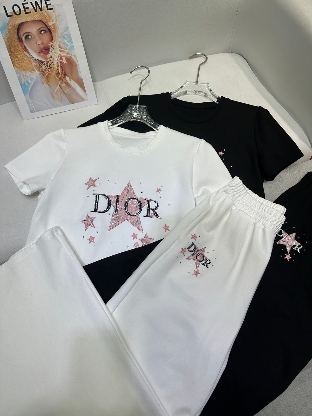 CD 25 Diamond Star Suit Black and White Cotton