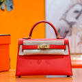 HM Mini Kelly 19cm Red Epsom Gold Hardware