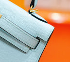 HM Mini Kelly 19cm Cloud Blue Epsom Gold Hardware