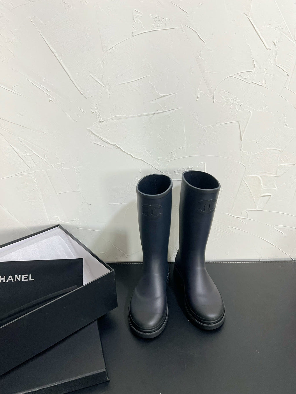 CC High Boots Blue Black Natural Rubber 949642