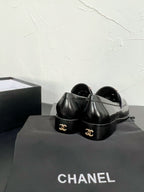 CC Moccasins Glossy Black Calfskin 949655