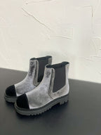 CC Chelsea Ankle Boots In Grey Mix Black Velvet 949685