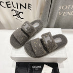 DAD SANDALS FOSSIL GRAY PURE SHEEP WOOL