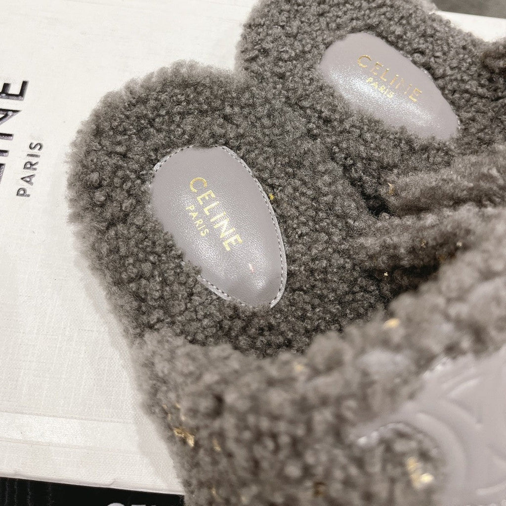 DAD SANDALS FOSSIL GRAY PURE SHEEP WOOL