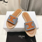 LYMPIA MULE IN TRIOMPHE JACQUARD WOOLLEN FABRIC BROWN BLACK CARO