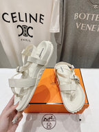 SANDAL BRAIDED 30 WHITE CALFSKIN