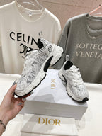 CD Vibe Sneaker White Black Polyester Mesh Fabric And Cowhide