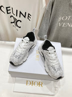 CD Vibe Sneaker White Black Polyester Mesh Fabric And Cowhide